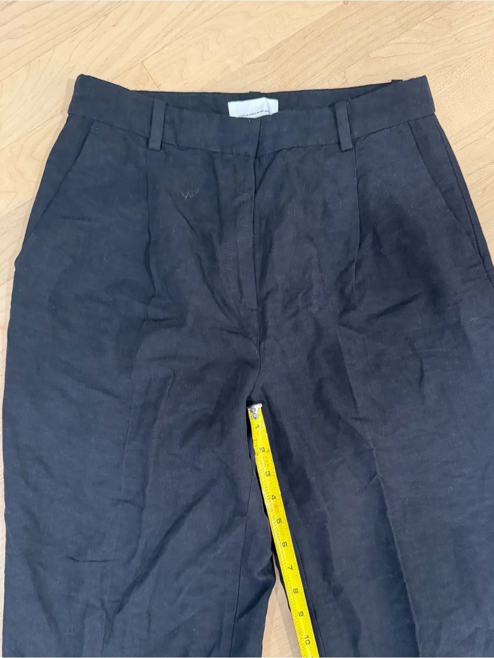 H&M Black Wide-Leg Pants - High Waist Linen Blend